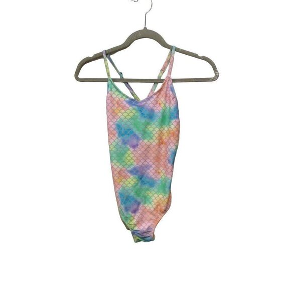 Girl Fish Scale Bathingsuit 13-14 Years Old Multicolor - Picture 1 of 3